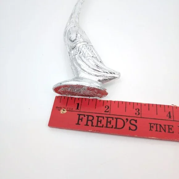 Vintage Aluminum Swan Figurine Pair 7" Hand-Carved Birds Boho Silver Decor - Picture 10 of 12